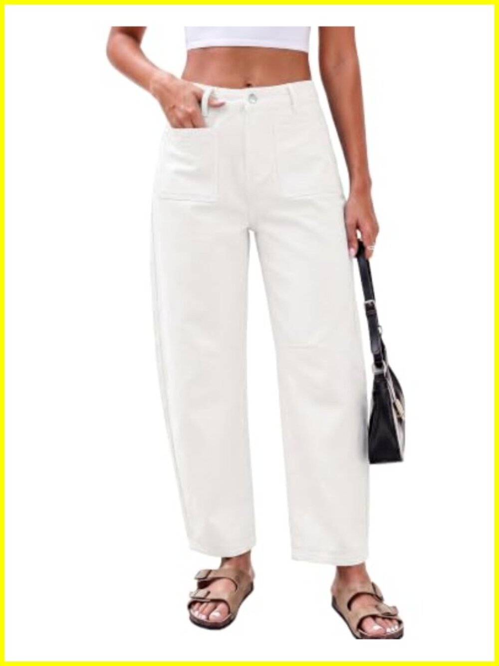 High Waisted Cropped Baggy Barrel Jeans Women Stretch Denim Pants
